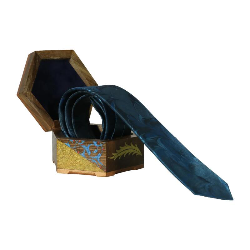 e38 EL İŞÇİLİĞİ ERKEK RENKLİ EBRU KRAVAT 150*5 cm - 6695 - 3