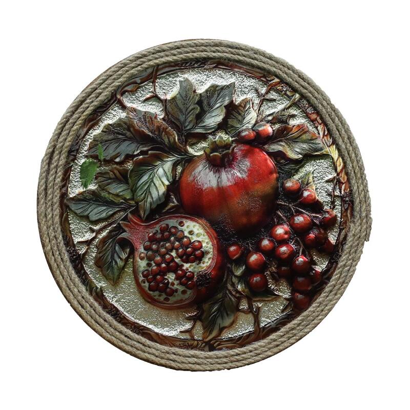 e38 EL İŞÇİLİĞİ FOLYO KABARTMA NAR TABLO 35*35 CM - 6619 - 1