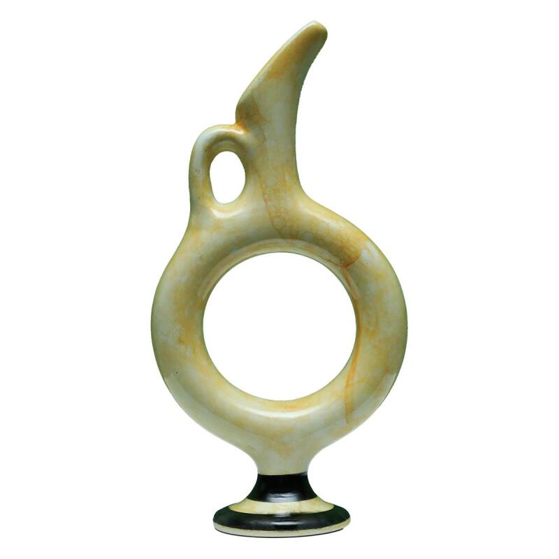 e38 EL İŞÇİLİĞİ HALKALI ÇİNİ VAZO 30*15 cm - 6425 - 1