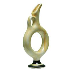 e38 EL İŞÇİLİĞİ HALKALI ÇİNİ VAZO 30*15 cm - 6425 - 2