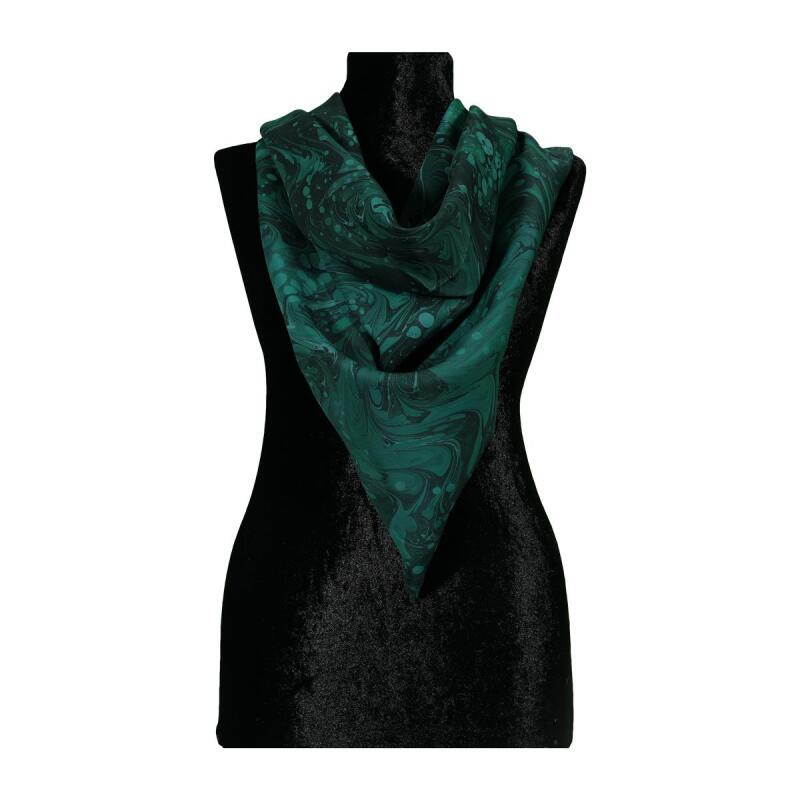 e38 EL İŞÇİLİĞİ KADIN RENKLİ EBRU EŞARP 94*94 cm - 6719 - 2