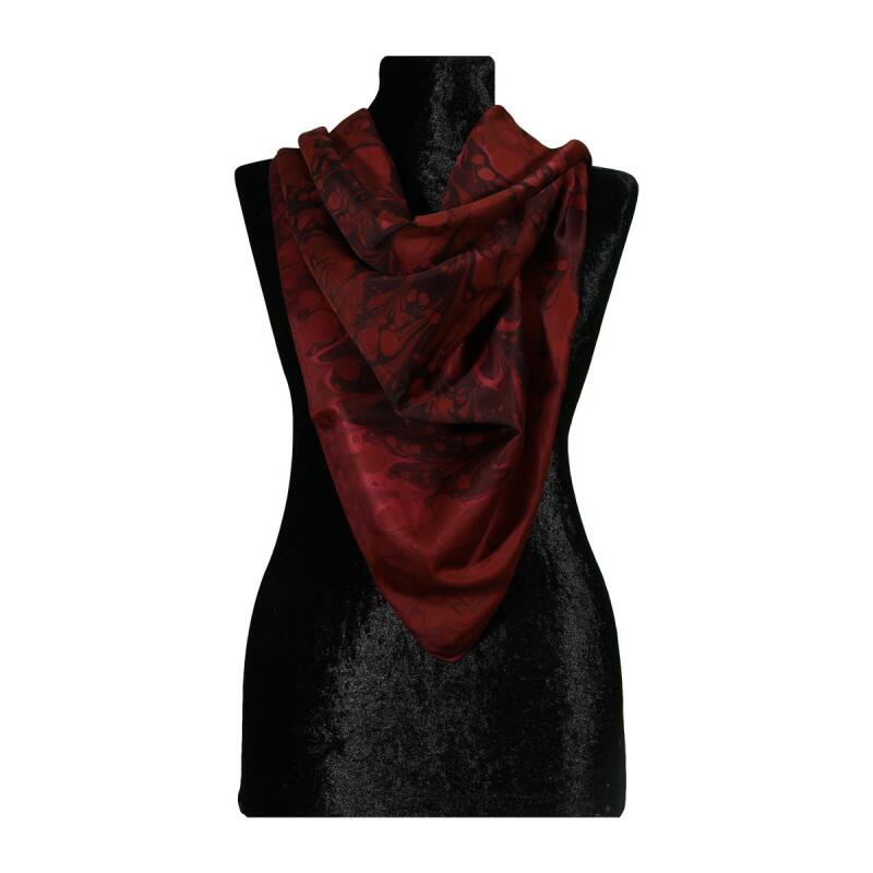 e38 EL İŞÇİLİĞİ KADIN RENKLİ EBRU EŞARP 94*94 cm - 6722 - 2