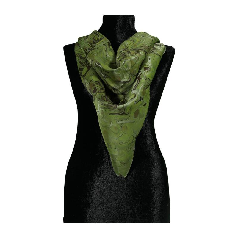 e38 EL İŞÇİLİĞİ KADIN RENKLİ EBRU EŞARP 94*94 cm - 6724 - 2