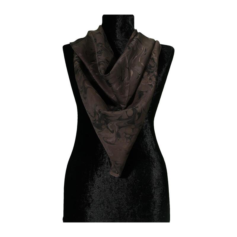 e38 EL İŞÇİLİĞİ KADIN RENKLİ EBRU EŞARP 94*94 cm - 6726 - 2