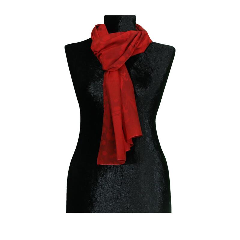 e38 EL İŞÇİLİĞİ KADIN RENKLİ EBRU FULAR 175*35 cm-6708 - 2
