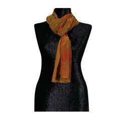e38 EL İŞÇİLİĞİ KADIN RENKLİ EBRU FULAR 175*35 cm-6713 - 2