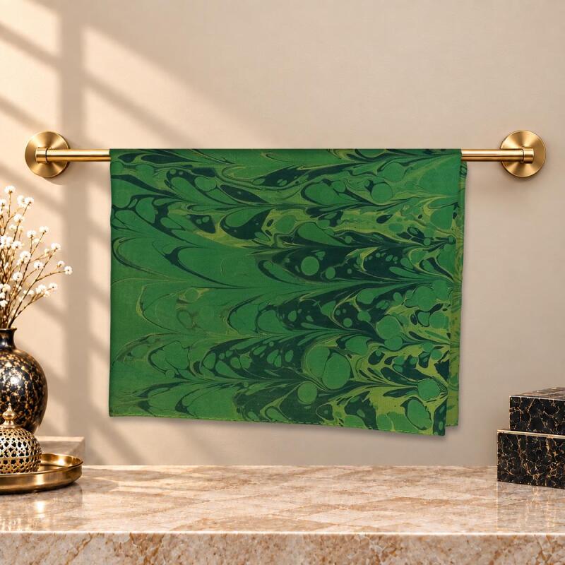 e38 EL İŞÇİLİĞİ KADIN RENKLİ EBRU FULAR 175*35 cm-6715 - 1