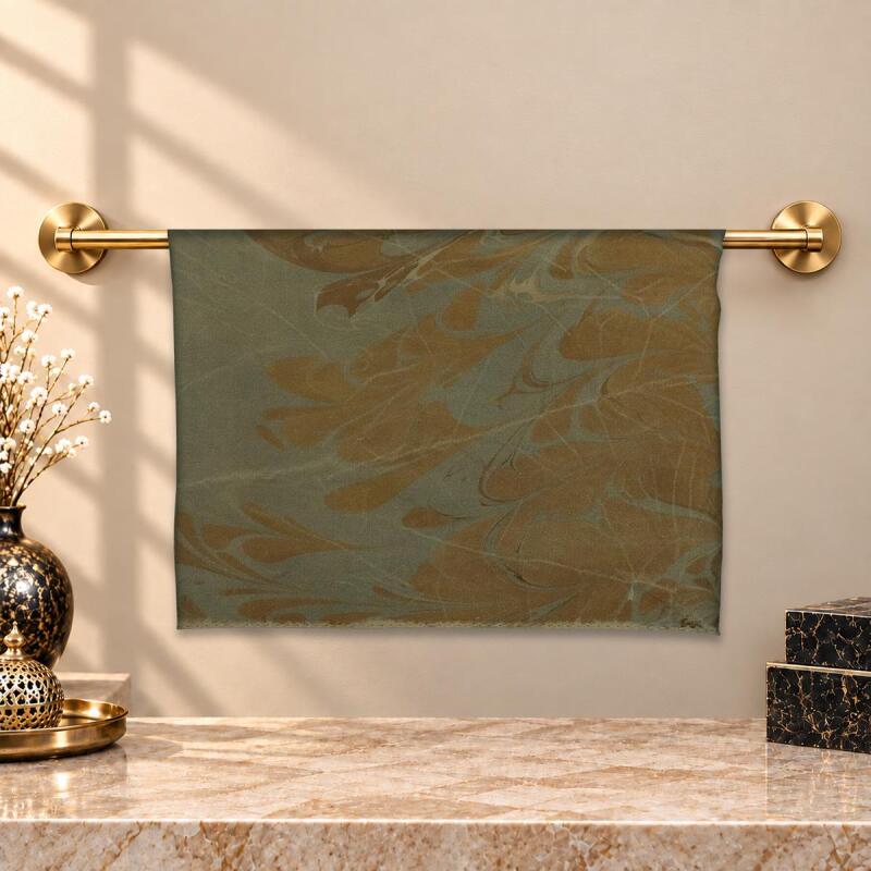 e38 EL İŞÇİLİĞİ KADIN RENKLİ EBRU FULAR 175*35 cm-6716 - 1