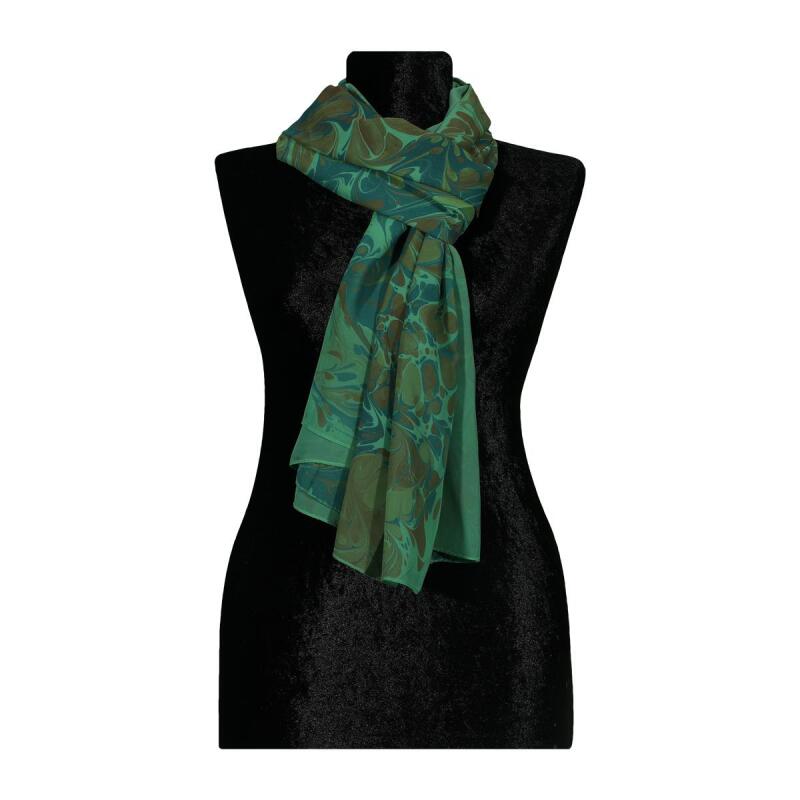 e38 EL İŞÇİLİĞİ KADIN RENKLİ EBRU ŞAL 175*70 cm -6729 - 2