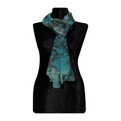 e38 EL İŞÇİLİĞİ KADIN RENKLİ EBRU ŞAL 175*70 cm -6731 - 2
