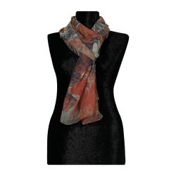 e38 EL İŞÇİLİĞİ KADIN RENKLİ EBRU ŞAL 175*70 cm -6733 - 2